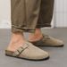 Plus Size 47 Men Half Shoes Casual Loafers Cork Clogs Slippers Fashion Suede Slip-on Flat Sandals Soft-Soled Casual Sandals_vogvips.com