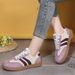Lace Up Flat Shoes For Running, Sports, Casual, Fashionable, Comfortable Women's Shoes_vogvips.com