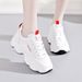 Women's Sneakers 2026 New Spring And Autumn White With Leather Upper, Thick Sole, Versatile Casual Dad-style Forrest_vogvips.com