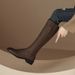 Plus Size Genuine Leather Brown Riding 2024 Autumn Winter Fleece Lined Over-the-Knee High Boots Women Flat Versatile_vogvips.com