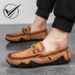New men's casual leather shoes a slip-on driving bean shoes men's shoes_vogvips.com