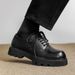 ShoeVault British Style INS Men's Trendy Korean Thick Sole Square Toe Derby Black Youth Casual Suit Shoes_vogvips.com