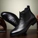 European Warm Series Autumn Black Martin Korean Style Trendy High-top Shoes Casual Brogue Men's Thick-soled Boots For Men_vogvips.com