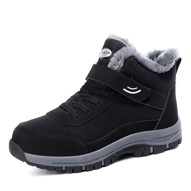 Winter Velvet Warm Elderly Shoes Women's Walking Shoes High Top Cotton Shoes Velcro Middle-aged And Elderly Mother Shoes_vogvips.com