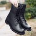 European Warm Series Leather Outdoor Hiking Waterproof Work Men's Martin Zipper Cotton Shoes High-top Wool Snow Boots_vogvips.com