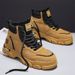European Warm Series Autumn Winter Leather Fahion New Round Toe Height-Increaing Lace-Up Outdoor Sport Motorcycle Yellow Martin Men'_vogvips.com