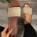 Womens Knit Strap Slide Sandals Casual Flat Open Toe Slip On Summer Shoes_vogvips.com