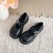 Black Retro French Platform Small Leather Shoes Women's Spring And Autumn Versatile Skirt Round Head Mary Jane Single Shoes_vogvips.com