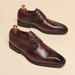 Euro Step Spring Summer Genuine Leather Small Square Toe Brogue Carved Derby First Layer Cowhide Business Formal Men's Shoes_vogvips.com