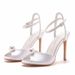 Women's Shoes fish mouth high heel sandals 10cm white satin cloth high heel women's shoes banquet wedding dress bridal shoes women_vogvips.com