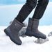 Unisex Winter Snow Boots - Waterproof High-Top Insulated Boots With Anti-Slip Rubber Sole, Warm Fleece-Lined Outdoor Shoes For Men & Women_vogvips.com