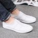 Euro Step Loafers Men Surface Soft Sole Slip-On Men's Casual Sneakers Summer Lazy White Shoes_vogvips.com