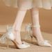 2025 New High Heels Women, Thin Heel Dress Two-Way Butterfly Wedding Shoes, Closed-Toe Single Strap Shoes For Women_vogvips.com