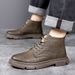 European Warm Series Men's Martin Spring And Autumn 2025 New Genuine Leather High-top Shoes Soft Sole Casual Work Black Boots_vogvips.com