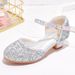 Girls' high heels New children's performance shoes gold and silver with dress runway glass shoes large child princess shoes_vogvips.com
