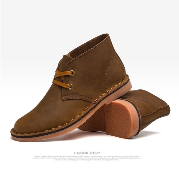 European Warm Series Crazy Horse Leather British Martin High-top Ankle Fleece-lined Work Men's Desert Boots_vogvips.com