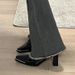 26ss Kendall Jenner Style Martin For Women, Metal Square Toe, Patent Leather, Side Zipper, Chunky Heel, High Heel Ankle Women, Toe, Leat_vogvips.com
