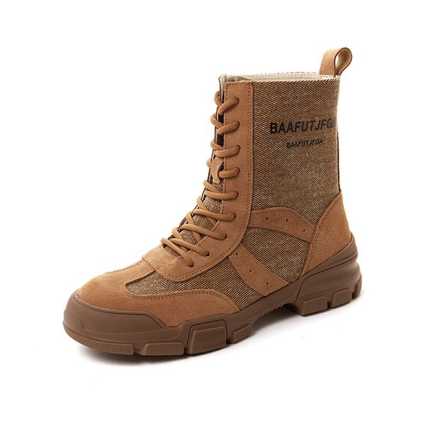 Combat Training Boots Height Increase Breathable Martin Boots Fur Hiking Shoes Wear-resistant Outdoor Boots_vogvips.com
