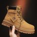 European Warm Series 2025 Autumn Winter High Top Small Yellow Couple Martin Work Boots Chunky Men's Shoes_vogvips.com