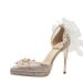 Convertible Bride Heels - Detachable Train & Ankle Wrap (2-in-1 Photography Shoes, Foldable For Travel, Non-Slip Silk Sole)_vogvips.com