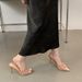 Women's Embroidered Strappy High Heel Sandals Pointed Toe Dress Shoes In Champagne Gold Champagne Gold Embroidered High Heel Sandals_vogvips.com
