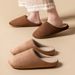 Household Women's Slippers Comfortable Soft Non-Slip Wear-Resistant Thic Bottom Silent Solid Color Couple's Indoor_vogvips.com
