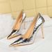 High-heeled stiletto metal pointed crack women's party heels_vogvips.com