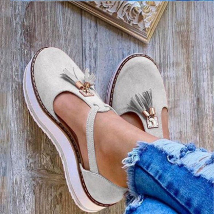 2025 Summer New Front Women's Shoes Tassel Thick Bottom Large Cross Sandals_vogvips.com