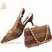 Elegant women's shoes and bag set Pointed striped high heels Suitable for banquets and daily life Exquisite and simple_vogvips.com