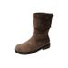 Brown Western Cowboy For Women 2024 Autumn Winter New Niche Design Pleated Short Martin Boots_vogvips.com