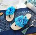 Flip Flops, Flat Bottomed Cowhide Sole, Embroidered Cloth Slippers, Nail Bead Beach Women's Sandals, Flip Flops_vogvips.com