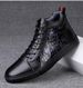 Two-layer Cowhide Men's High-top Casual Board Shoes Lace-up Round Head Velvet Warm Sports Men's Shoes_vogvips.com