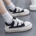 Spring Autumn New Little White Versatile Canvas For Female Students Instagram Trendy And Fashionable Songcake Casual_vogvips.com