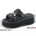 Metal Decoration Designer Summer Sandals Buckles Vampire Cosplay Platform Black Gothic Shoes For Women Slippers_vogvips.com