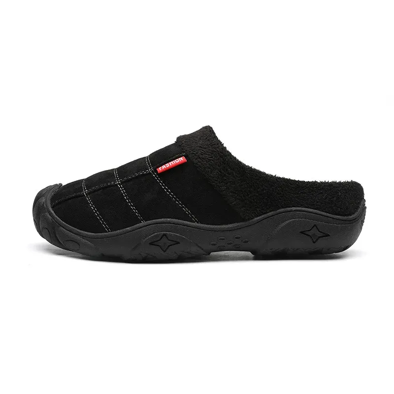 XIHAHA High Quality Men's Winter Soft Home Cotton Shoes Fleece Warm Anti-skid Man Slippers Sandals_vogvips.com