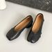 Summer Women's Ballet Flats Chunky Heel Round Toe Pleated Low Cut Single Shoes Split Toe Round Toe New Niche_vogvips.com