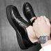 Top Layer Creased Men's Formal Leather Shoes Men's Shoes Round Head Lace-up Casual Shoes Rubber Sole_vogvips.com