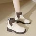 Thick Sole Sock For Women 2024 Autumn New British Style Knitted Ankle Slim Short Martin Boots_vogvips.com