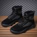 European Warm Series Men's New Tough Guy Style Martin Canvas Material Lightweight Outdoor Tactical Boots Height Increasing Breathable Casual_vogvips.com