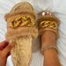 2024 Women Autumn/Winter New Luxury Brand Metal Buckle Hairy Slippers Chain Slippers Home Sandals Fashion Slippers_vogvips.com