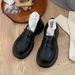 wangjia Wangjia Round Toe Thick Sole Women S Black College Loafers Versatile British Style Formal JK Shoes_vogvips.com