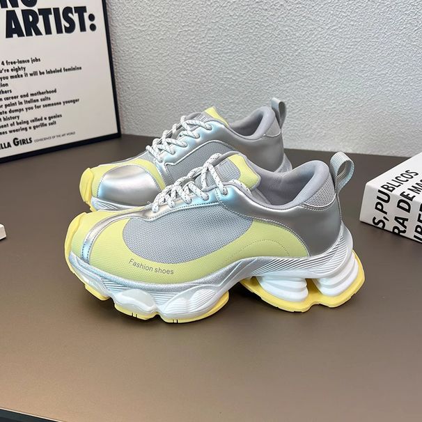 Women’s Shoes Rhinestones Thick Soled Dad Shoes And Mesh Breathable Single Shoes For Small Height Increase Casual Versatile Sports Shoes_vogvips.com