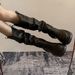 Women's Chunky Stacked Knee High Boots With Wrinkle Detail - Round Toe, Mid Heel, Waterproof & Slip-Resistant For Spring & Fall Long Knight Boots_vogvips.com