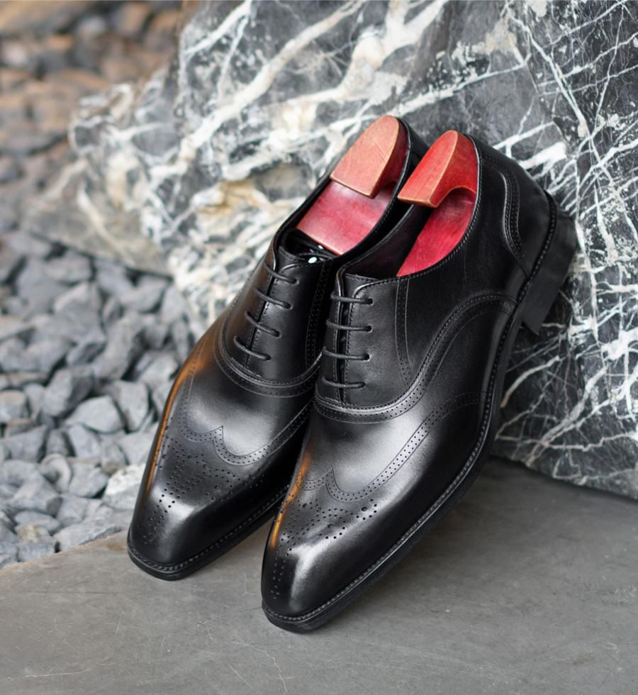 HPIOPL Men's Brogue Derby Shoes - Japanese-Inspired Square Toe Design With Wood Grain PU Leather & Rubber Sole_vogvips.com