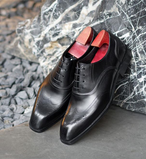 HPIOPL Men's Brogue Derby Shoes - Japanese-Inspired Square Toe Design With Wood Grain PU Leather & Rubber Sole_vogvips.com