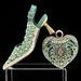 Women’s Shoes women's shoe and bag set Hollow design Rhinestone embellished heel Heart shaped clutch For banquets and daily use_vogvips.com