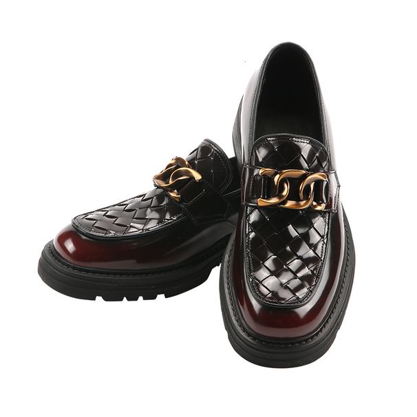Euro Step Business Men Formal Casual Loafers Men's Handmade Woven Upper Genuine Low-top Breathable Leather Shoes_vogvips.com