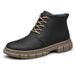 Leather Casual Martin Boots Men's Tooling Style Men's Boots Fleece Warm Men's Shoes Medium Tube Men's_vogvips.com