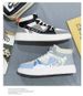 Men's High Top Canvas Shoes Height Increasing White Sneakers Trendy Skateboarding Lace Up Student Comfortable Platform Casual_vogvips.com