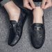 SHLIANG Brand Men Loafers Leather Casual Shoes Men Flats Lightweight Driving Boat Shoes Male Footwear X0043_vogvips.com